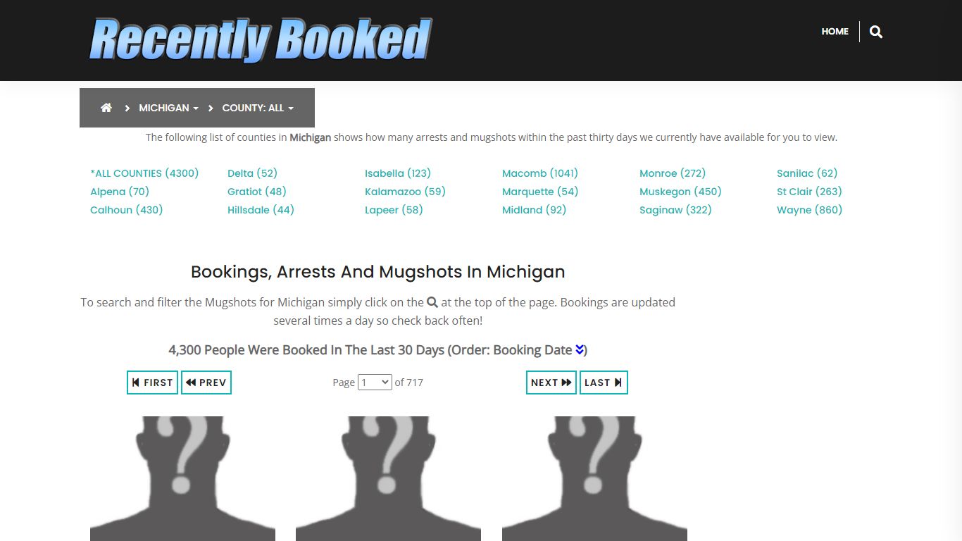 Bookings, Arrests and Mugshots in St Clair County, Michigan